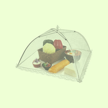 Opvouwbare vliegenkap 2 stuks – wit nylon - 32 x 19 cm – Inklapbare insectenkap