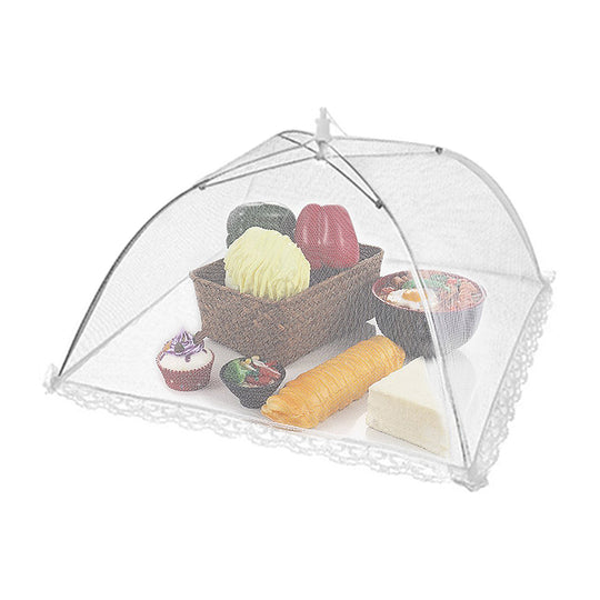 Opvouwbare vliegenkap 2 stuks – wit nylon - 32 x 19 cm – Inklapbare insectenkap