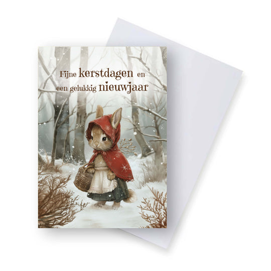 20x winterse kerstkaarten (A6) met enveloppen – 20 verschillende illustratiekaarten – 20 stuks – A6 formaat – beschrijfbare achterkant – Hoebla