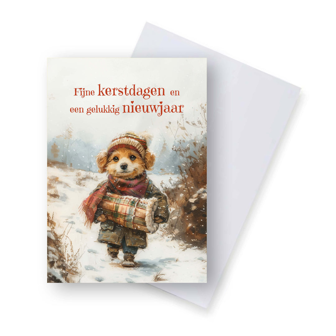 20x winterse kerstkaarten (A6) met enveloppen – 20 verschillende illustratiekaarten – 20 stuks – A6 formaat – beschrijfbare achterkant – Hoebla