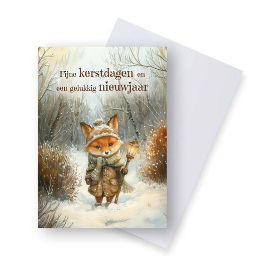 20x winterse kerstkaarten (A6) met enveloppen – 20 verschillende illustratiekaarten – 20 stuks – A6 formaat – beschrijfbare achterkant – Hoebla