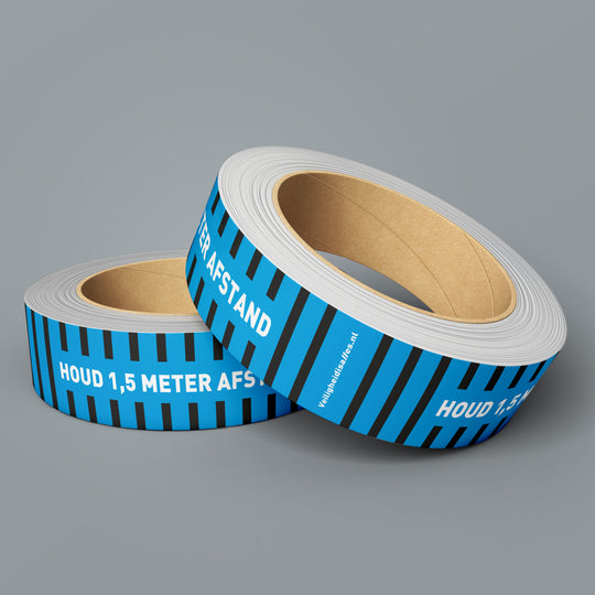 2 rollen vloertape waarschuwingstape - Blauw - 132m